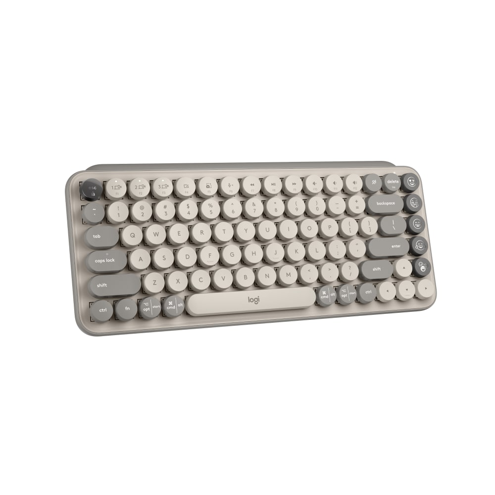 Logitech Pop Keys - Mist - Wireless Connectivity - Bluetooth - 8 Emoji, Menu Hot Key(s) - ChromeOS - Notebook, Tablet, Mobile Phone - PC, Mac - Mechanical Keyswitch - AAA Battery Size Supported - Mist