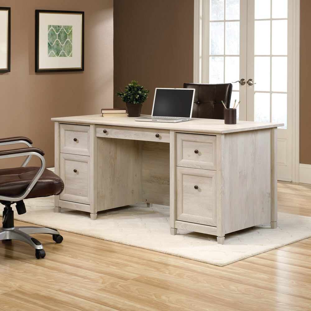 Sauder Edge Water 66inW Executive Computer Desk, Chalked Chestnut