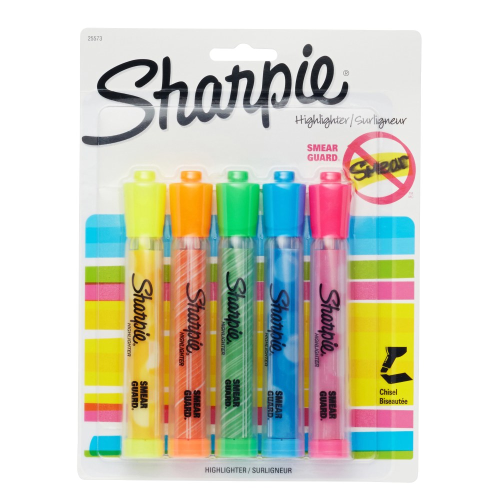 Sharpie Accent Generation Highlighters, Assorted, Pack Of 5