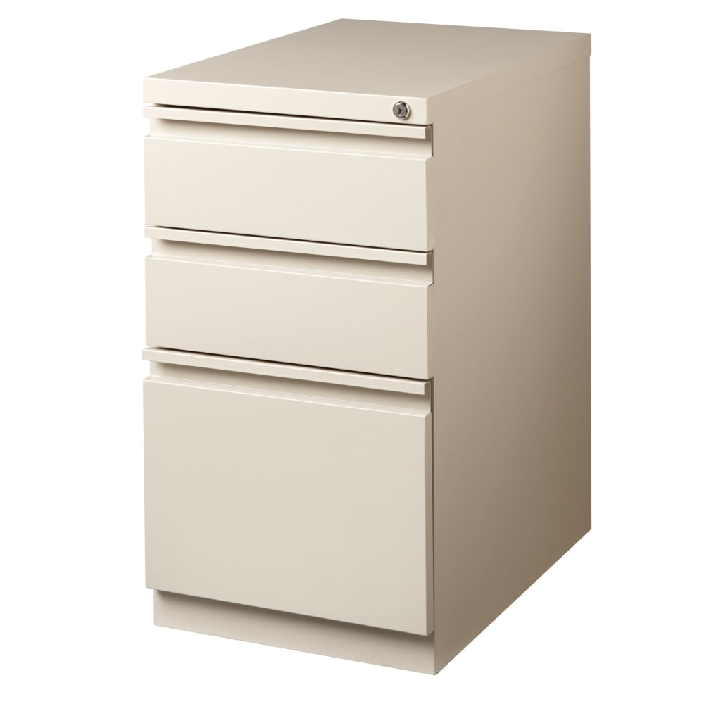 WorkPro 23inD Vertical 3-Drawer Mobile Pedestal File Cabinet, Putty