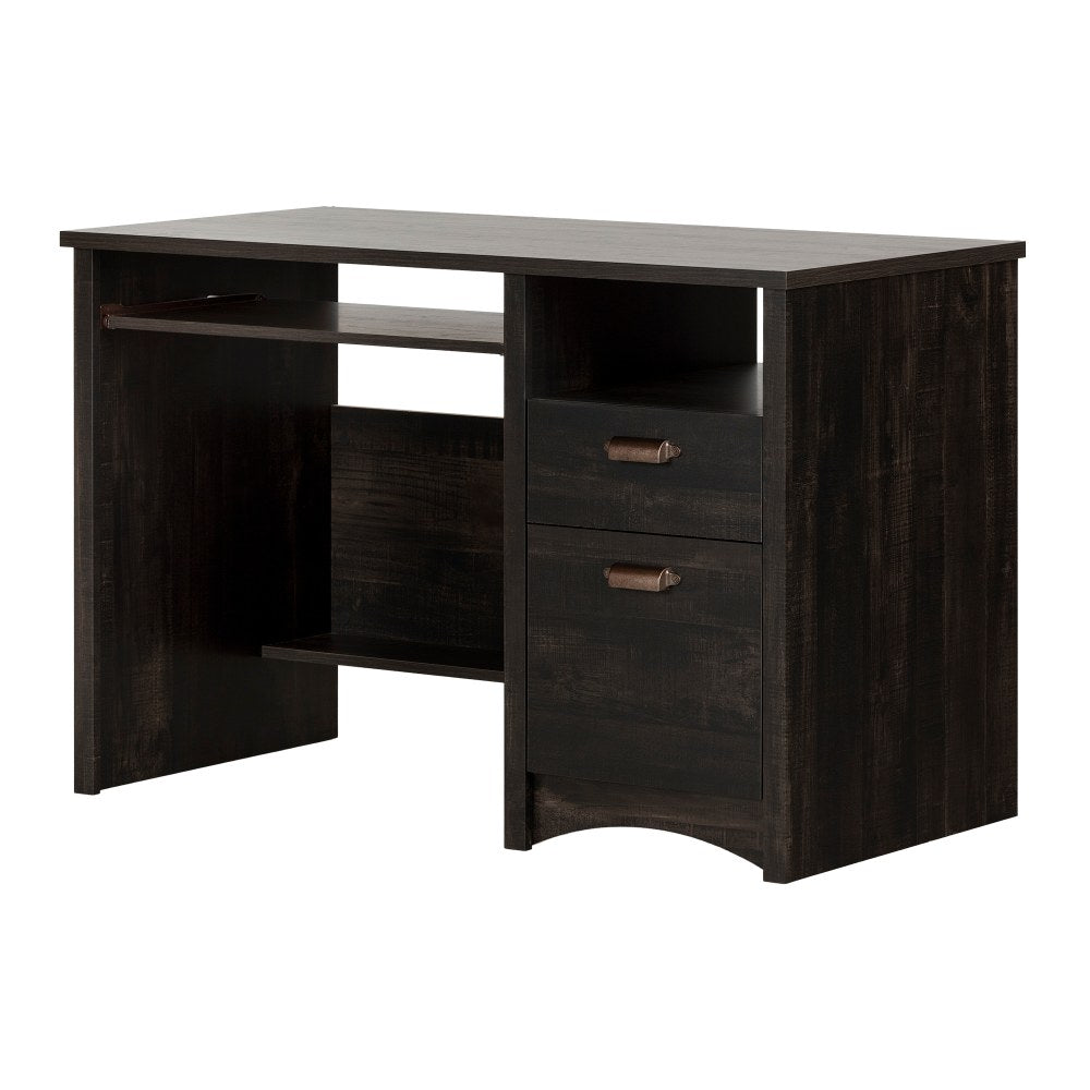 South Shore Gascony 46inW Computer Desk With Keyboard Tray, Rubbed Black