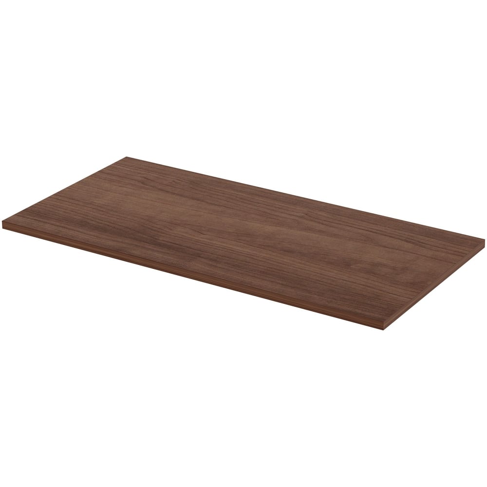 Lorell Quadro Sit-To-Stand Laminate Table Top, 48inW x 24inD, Walnut