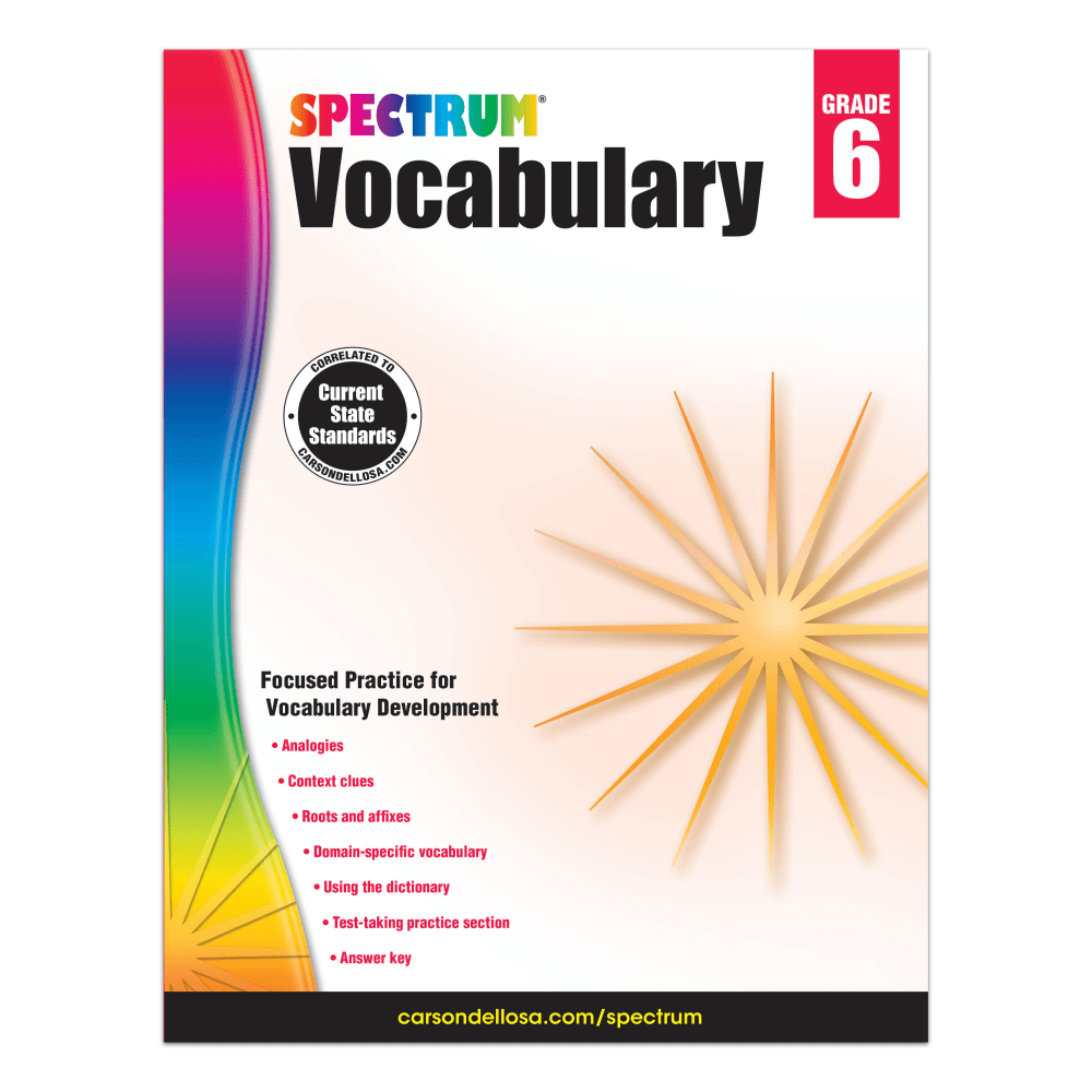 Spectrum Vocabulary Workbook, Grade 6