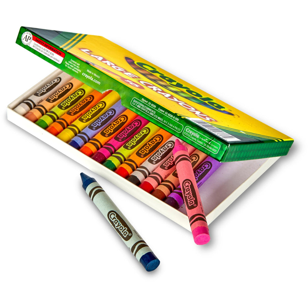 Crayola Crayons, Large,  Assorted Colors, Box Of 16 Crayons