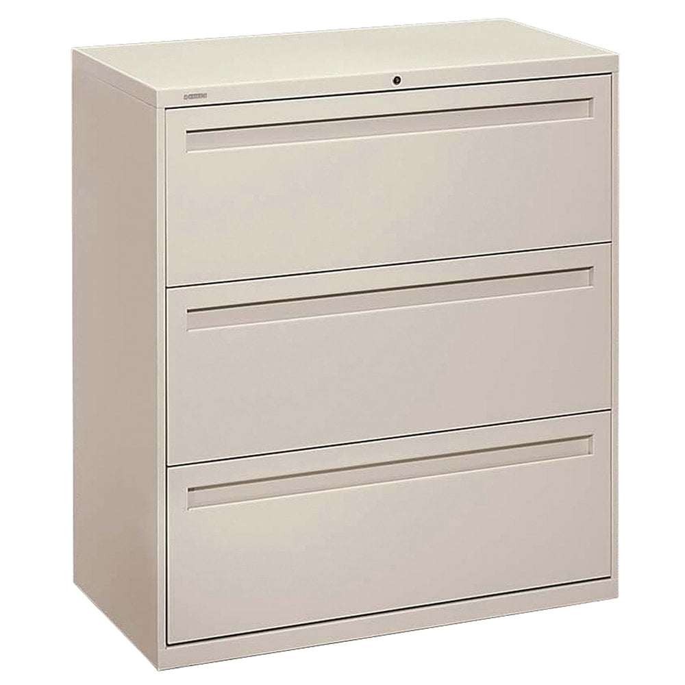 HON Brigade 700 36inW x 18inD Lateral 3-Drawer File Cabinet, Putty