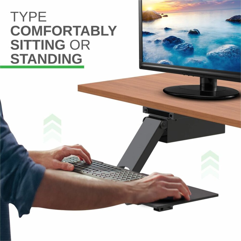 KT2 Ergonomic Sit Stand Computer Keyboard Tray Uncaged Ergonomics | Adjustable Height Tilt Standing Desk Keyboard Drawer Raise Keyboards Above Desk Level