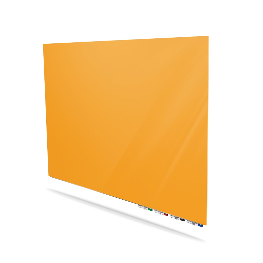 Ghent Aria Low Profile Magnetic Dry-Erase Whiteboard, Glass, 48in x 120in, Marigold