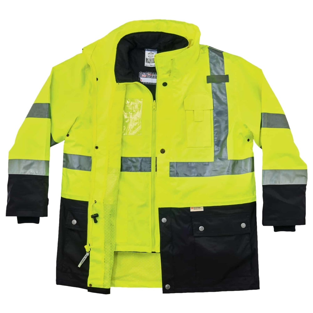 Ergodyne GloWear 8388 4-In-1 Type R Class3/2 Thermal Jacket Kit, Small, Lime