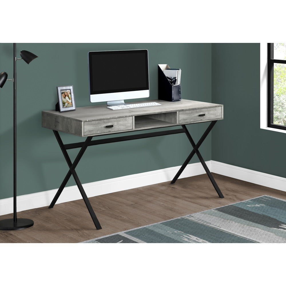 Monarch Specialties Bethany 48inW Computer Desk, Gray/Black