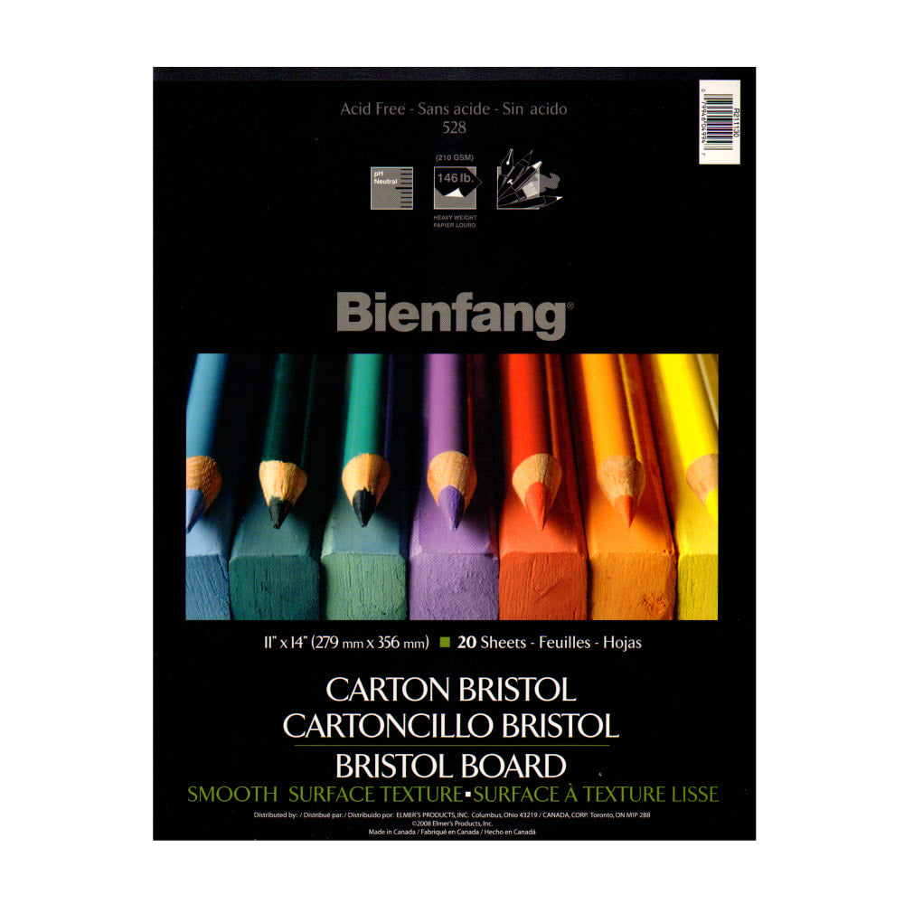 Bienfang Drawing Bristol Pads, 11in x 14in, 20 Sheets Per Pad, Pack Of 2