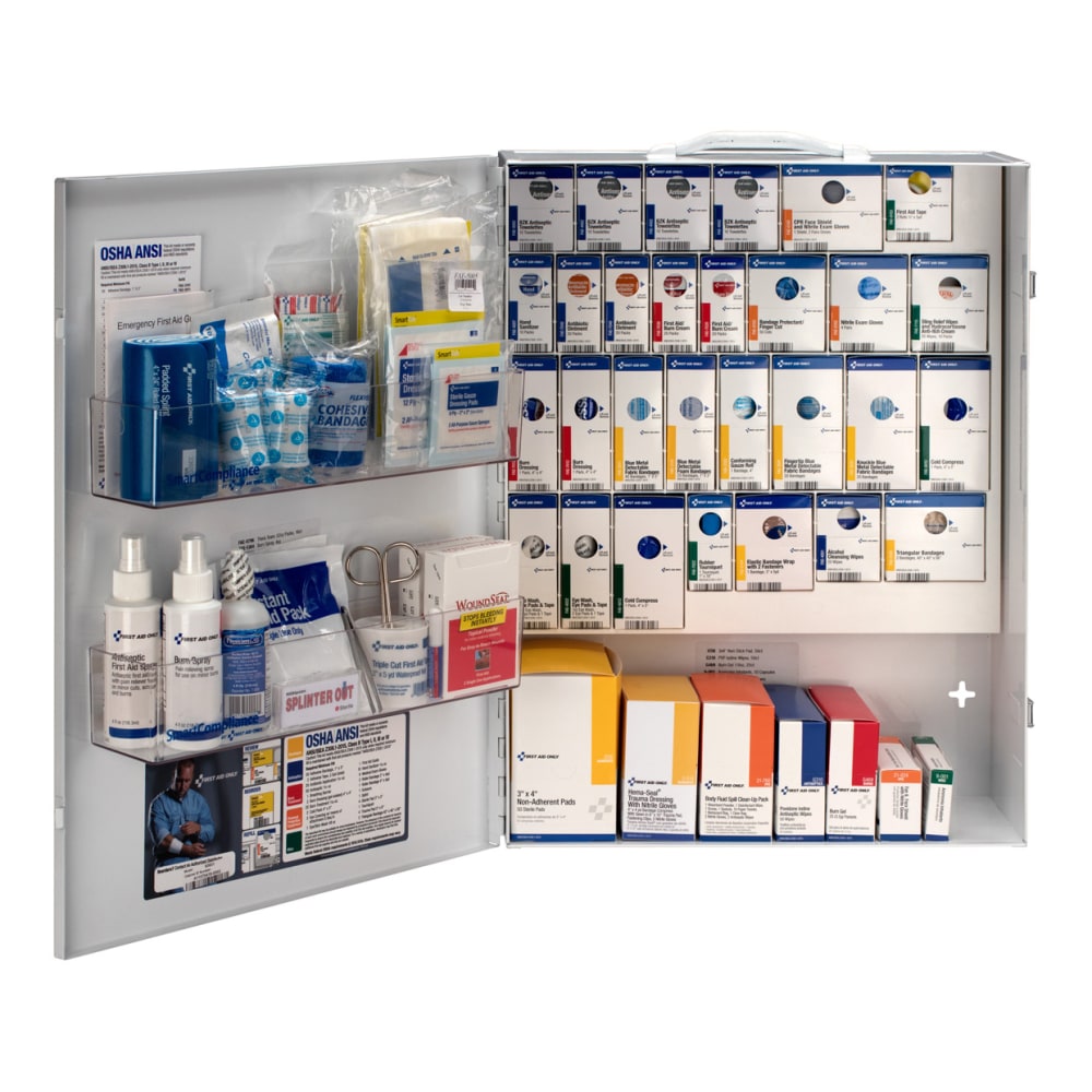 First Aid Only Smart Compliance 150-Person Food Service First Aid Cabinet Without Medication, 22-1/2inH x 17inW x 5-3/4inD