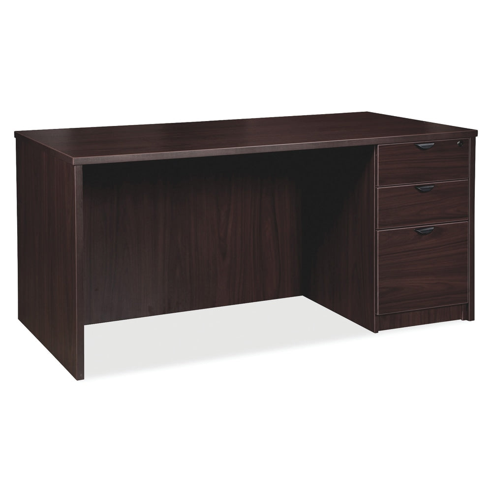 Lorell Prominence 2.0 66inW Right-Pedestal Computer Desk, Espresso