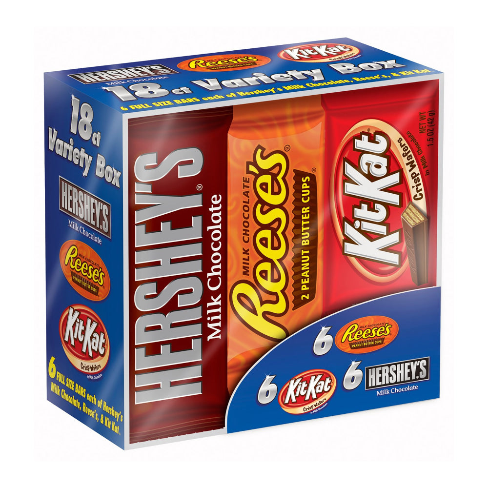 Hersheys Candy Bar Variety Pack, 1.5 Oz, Box Of 18