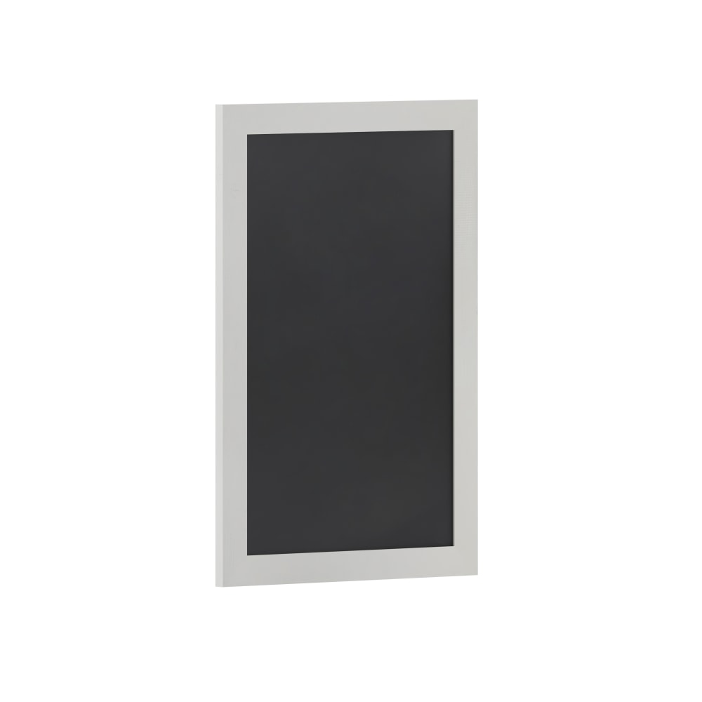 Flash Furniture Canterbury Wall-Mounted Magnetic Chalkboard Sign With Eraser, Porcelain Steel, 30inH x 20inW x 3/4inD, Solid White Frame