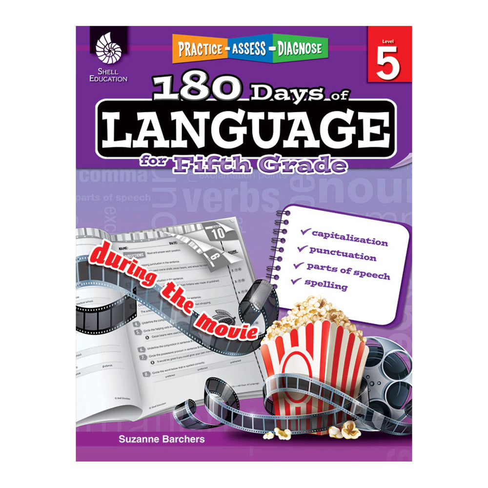 Shell Education 180 Days Of Language Workbook, Grade 5