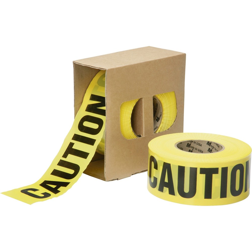 SKILCRAFT Non-Adhesive "Caution" Barricade Tape, 3in x 1000ft, Yellow/Black (AbilityOne 9905-01-613-4243)