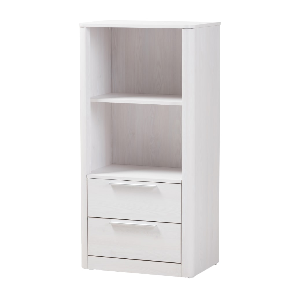 Baxton Studio Kaan 48inH 2-Shelf Bookcase, Whitewash