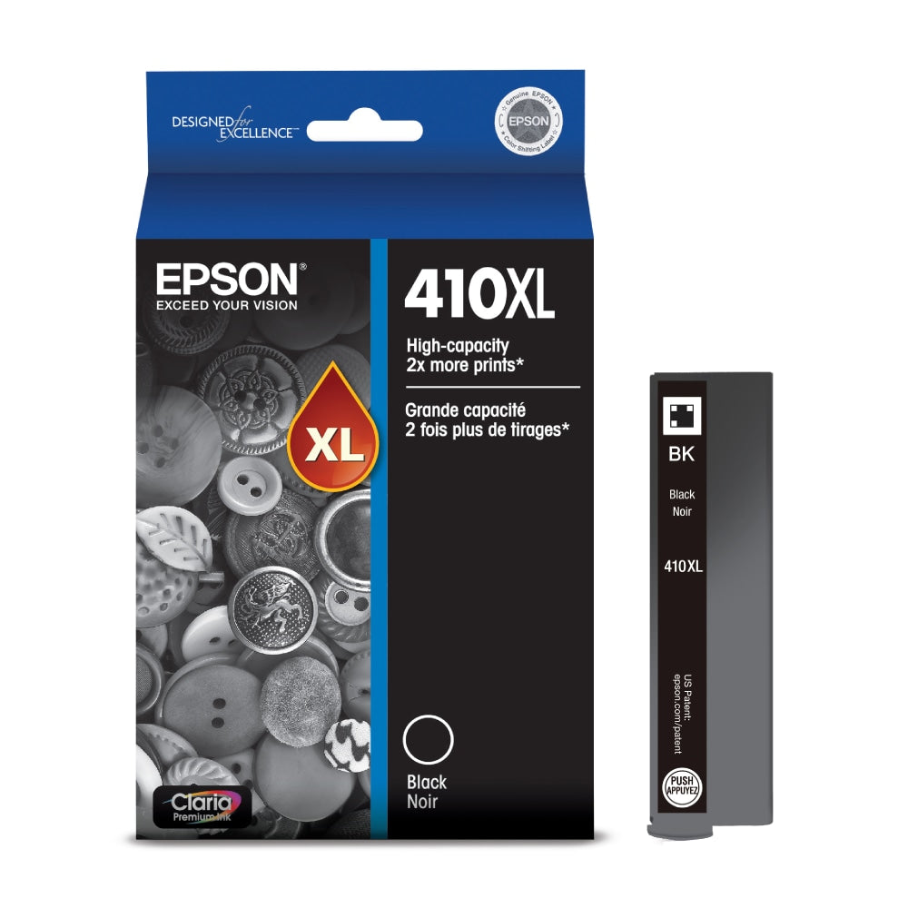 Epson 410XL Claria Premium Black High-Yield Ink Cartridge, T410XL020-S