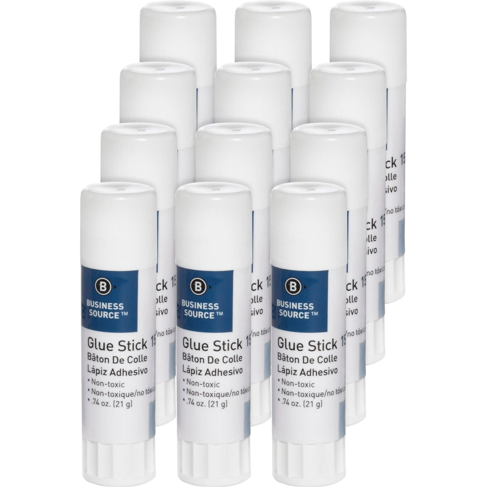 Business Source Glue Stick - 0.74 oz - 12 / Pack