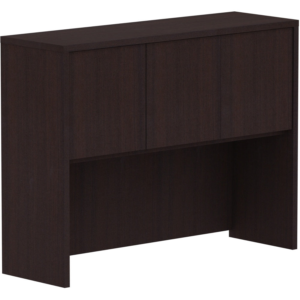 Lorell 3-Door Laminate Hutch, 36inH x 48inW x 15inD, Espresso