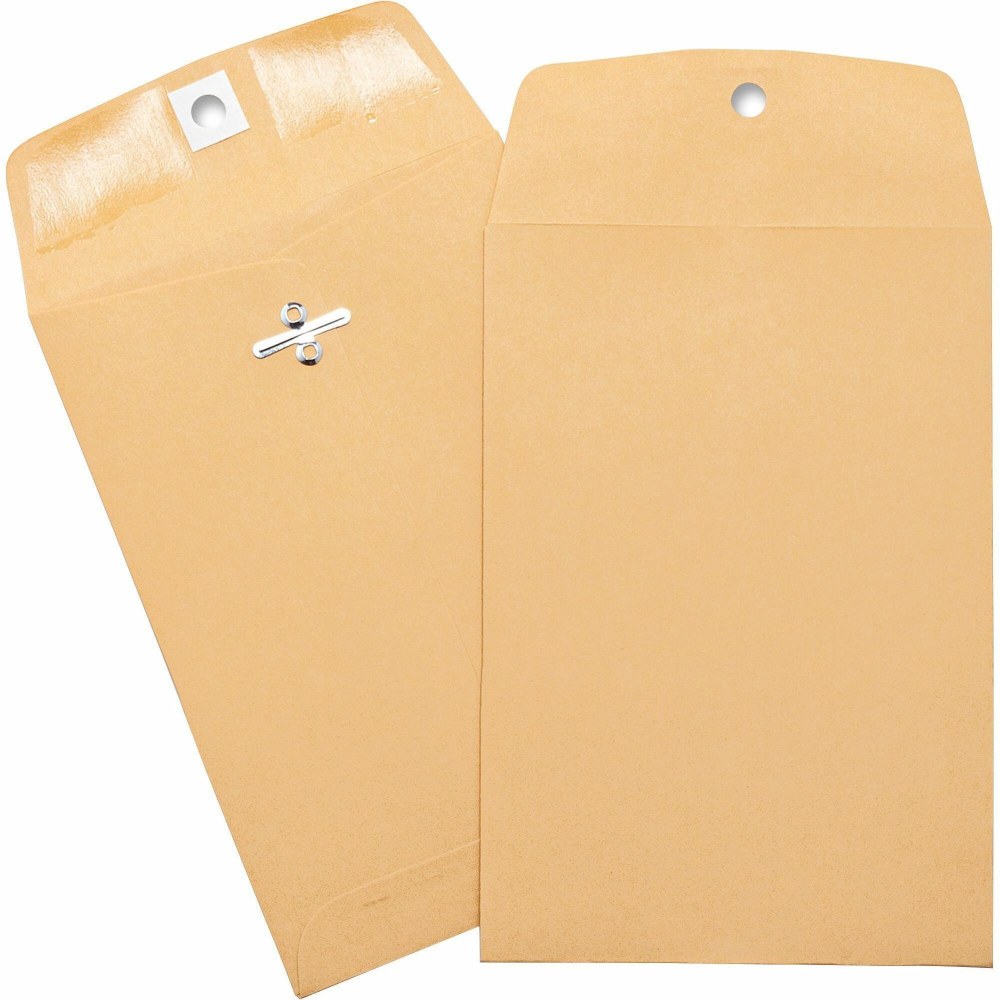 Business Source Heavy-duty Clasp Envelopes - Clasp - #35 - 5in Width x 7 1/2in Length - 28 lb - Clasp - Kraft - 100 / Box - Brown Kraft