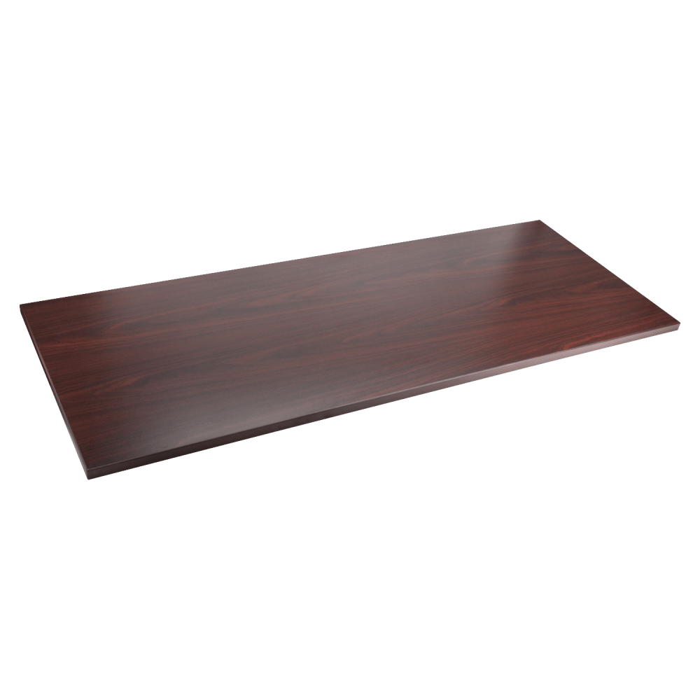 Lorell Quadro Sit-To-Stand Laminate Table Top, 48inW x 24inD, Mahogany