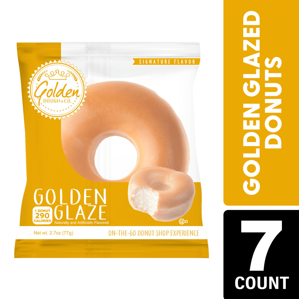 Golden Dough & Co. Glazed Donuts, 2.7 Oz, Pack Of 7 Donuts