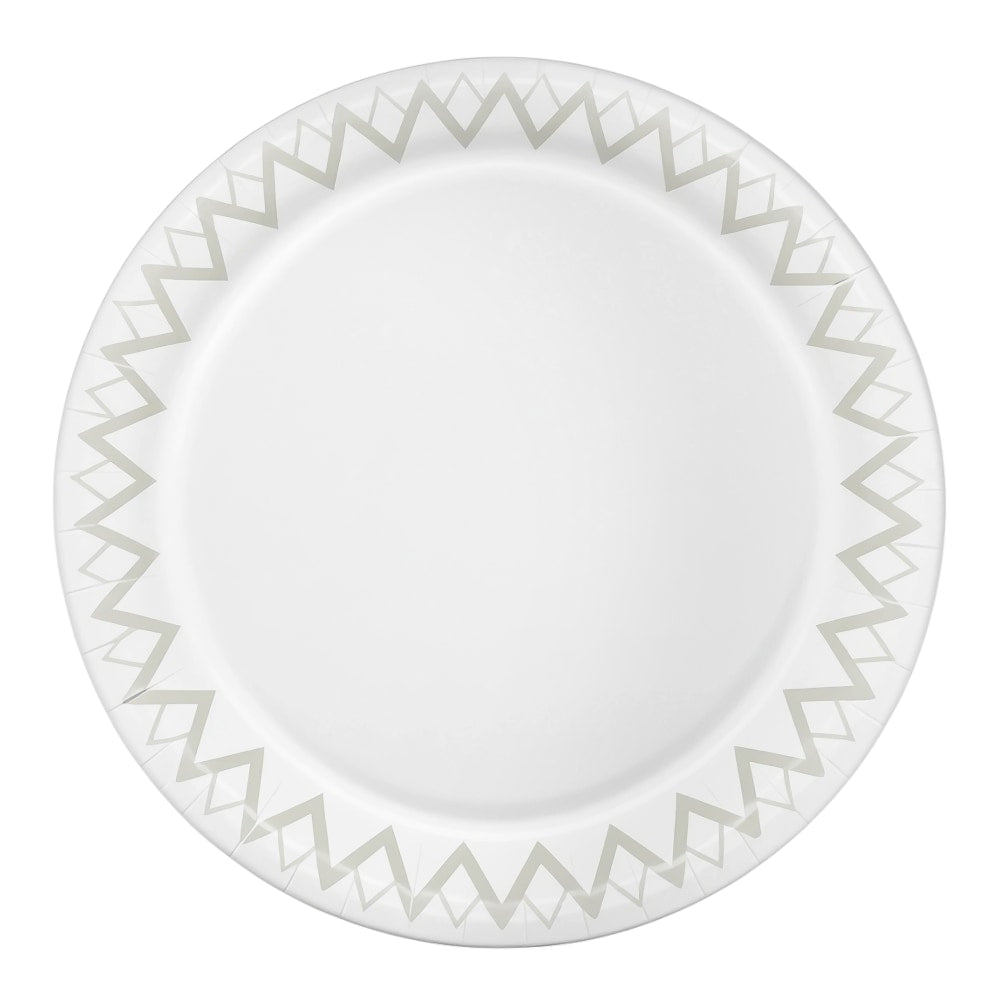 Highmark Paper Plates, 8-3/4in, Printed White, Pack Of 125