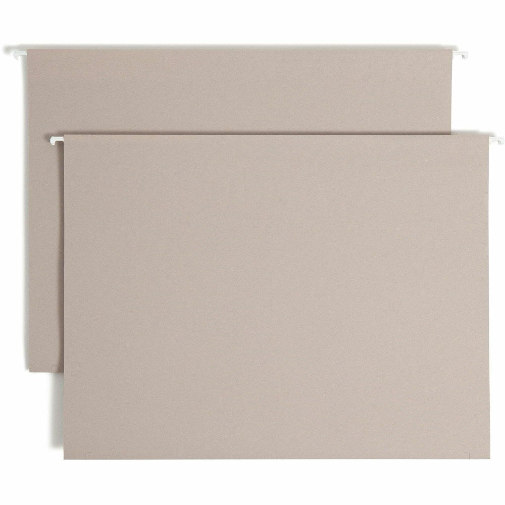 Smead TUFF 1/3 Tab Cut Legal Recycled Hanging Folder - 8 1/2in x 14in - 4in Expansion - Top Tab Location - Assorted Position Tab Position - Steel Gray - 10% Recycled - 18 / Box