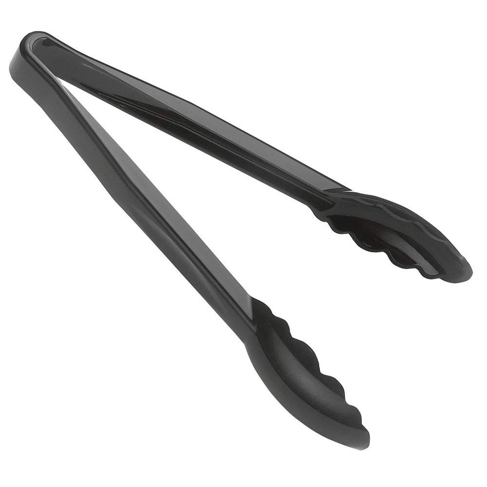 Cambro Plastic Tongs, Scallop Grip, 9in, Black, Pack Of 12 Tongs