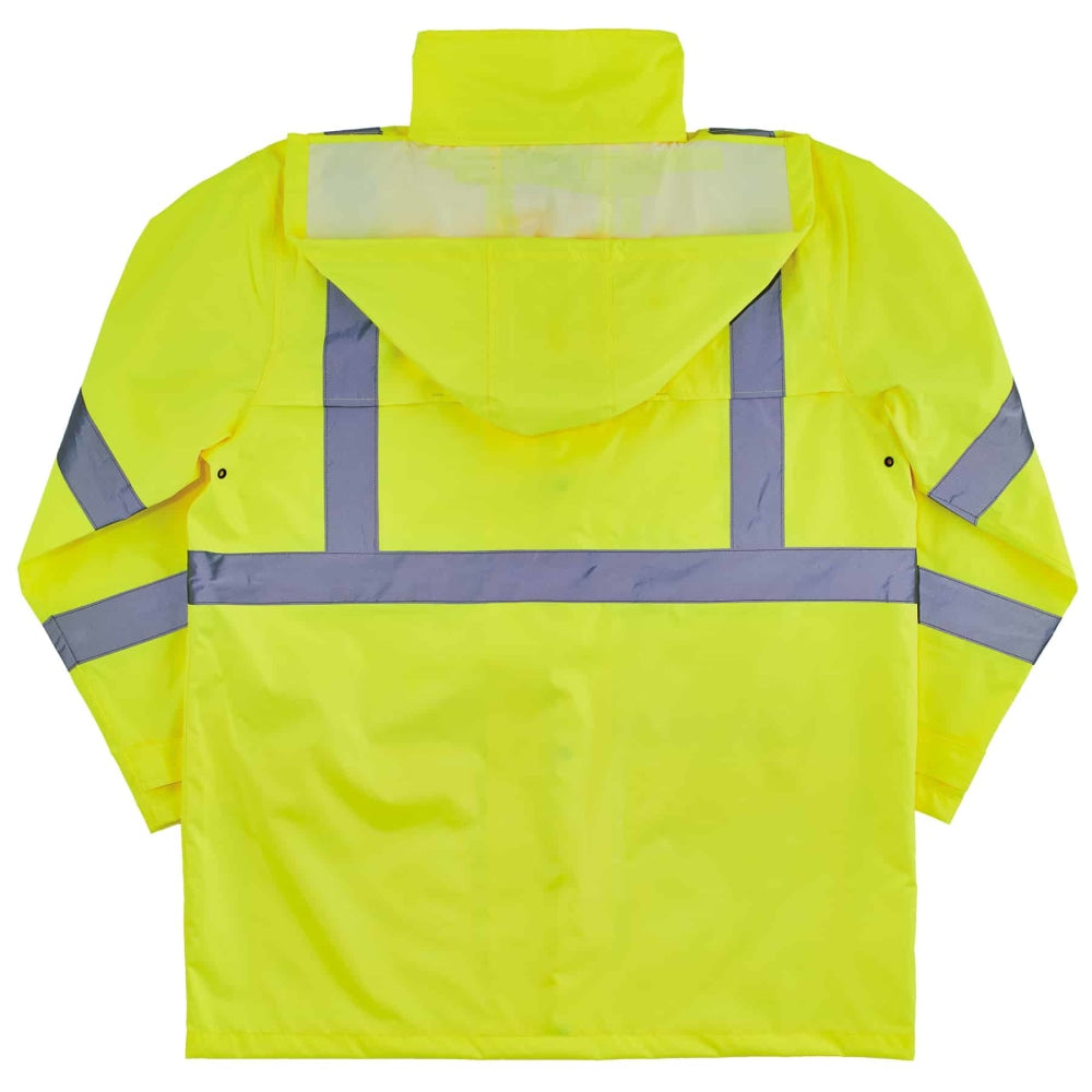 Ergodyne GloWear 8366 Lightweight Type R Class 3 High-Visibility Rain Jacket, 3X, Lime