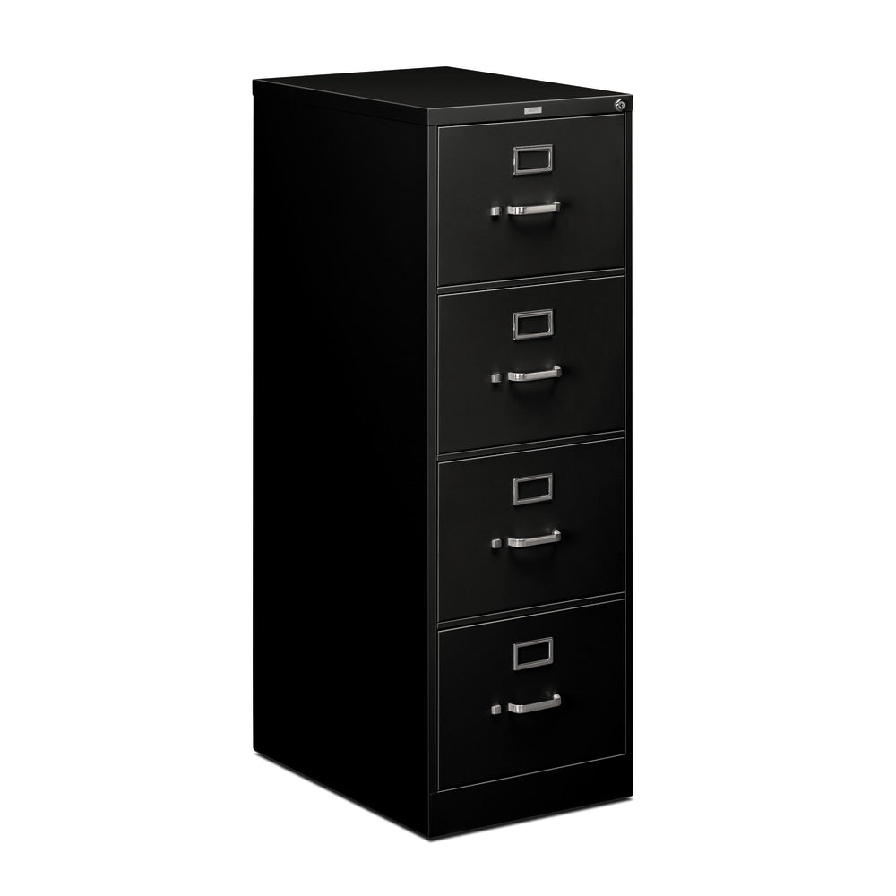 HON 510 25inD Vertical 4-Drawer File Cabinet, Legal, Black