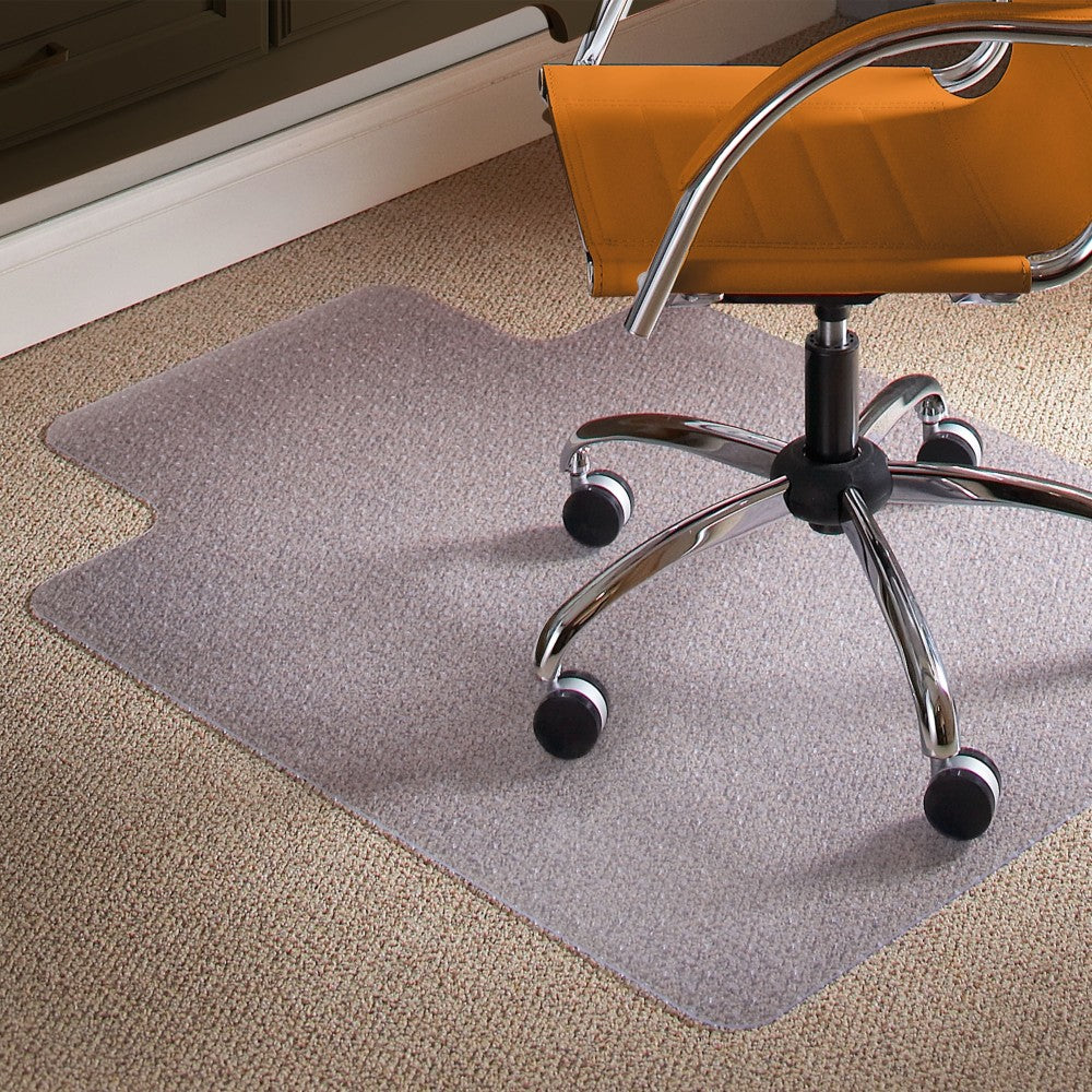 ES Robbins Natural Origins Vinyl Chair Mat For Low-Pile Carpet, With Lip, 45in x 53in, Clear