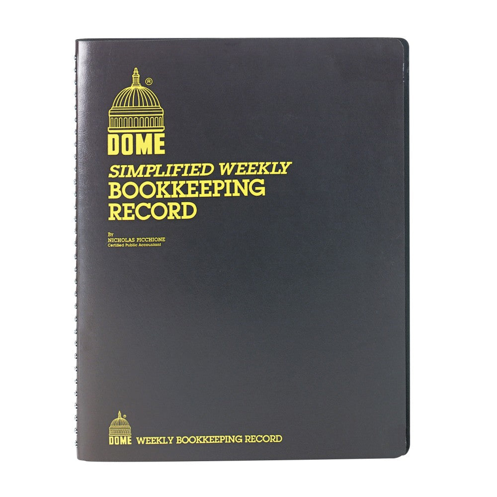 Dome Bookkeeping Record Book - 128 Sheet(s) - Wire Bound - 8.75in x 11.25in Sheet Size - Brown Cover - Recycled - 1 Each