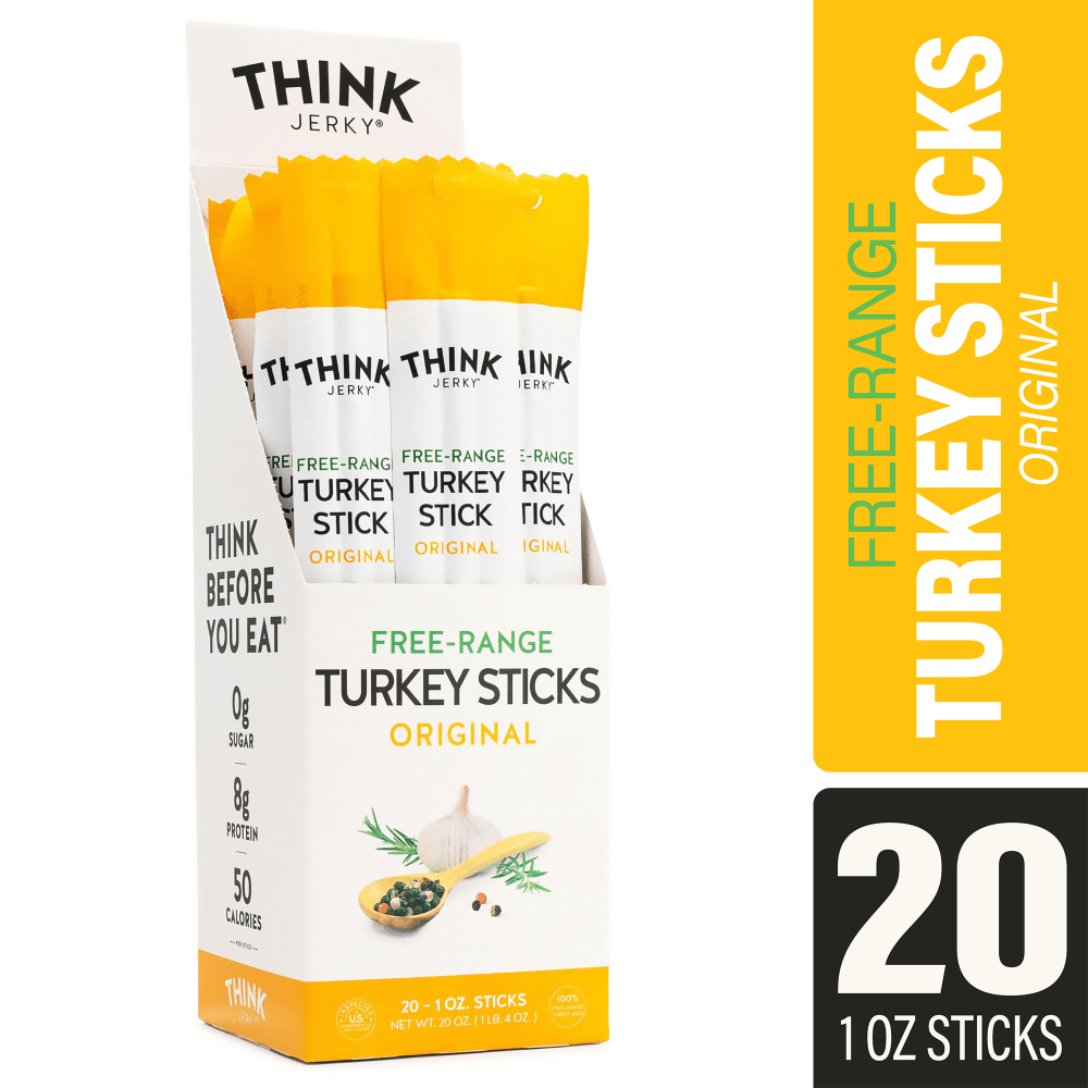 Think Jerky Free-Range Turkey Sticks, 1 Oz, Pack Of 20 Sticks