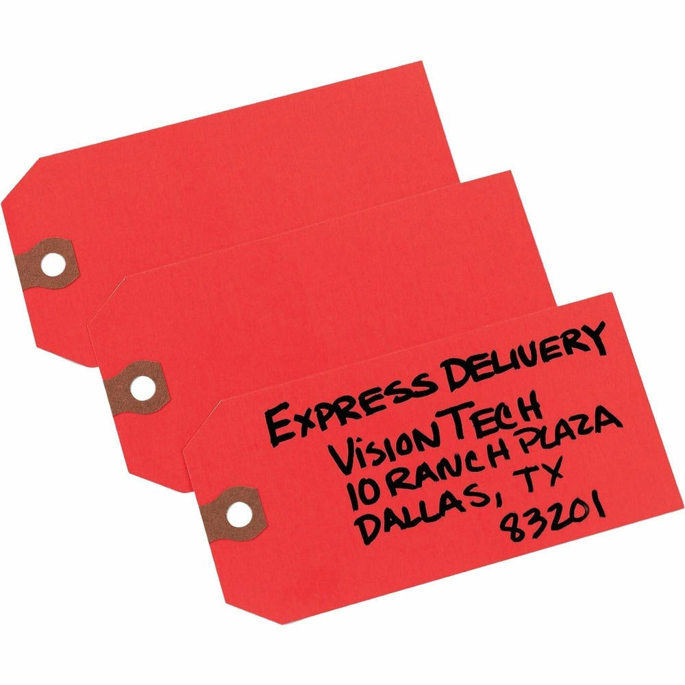 Avery Colored Shipping Tags - 4.75in Length x 2.37in Width - Rectangular - 1000 / Box - Red