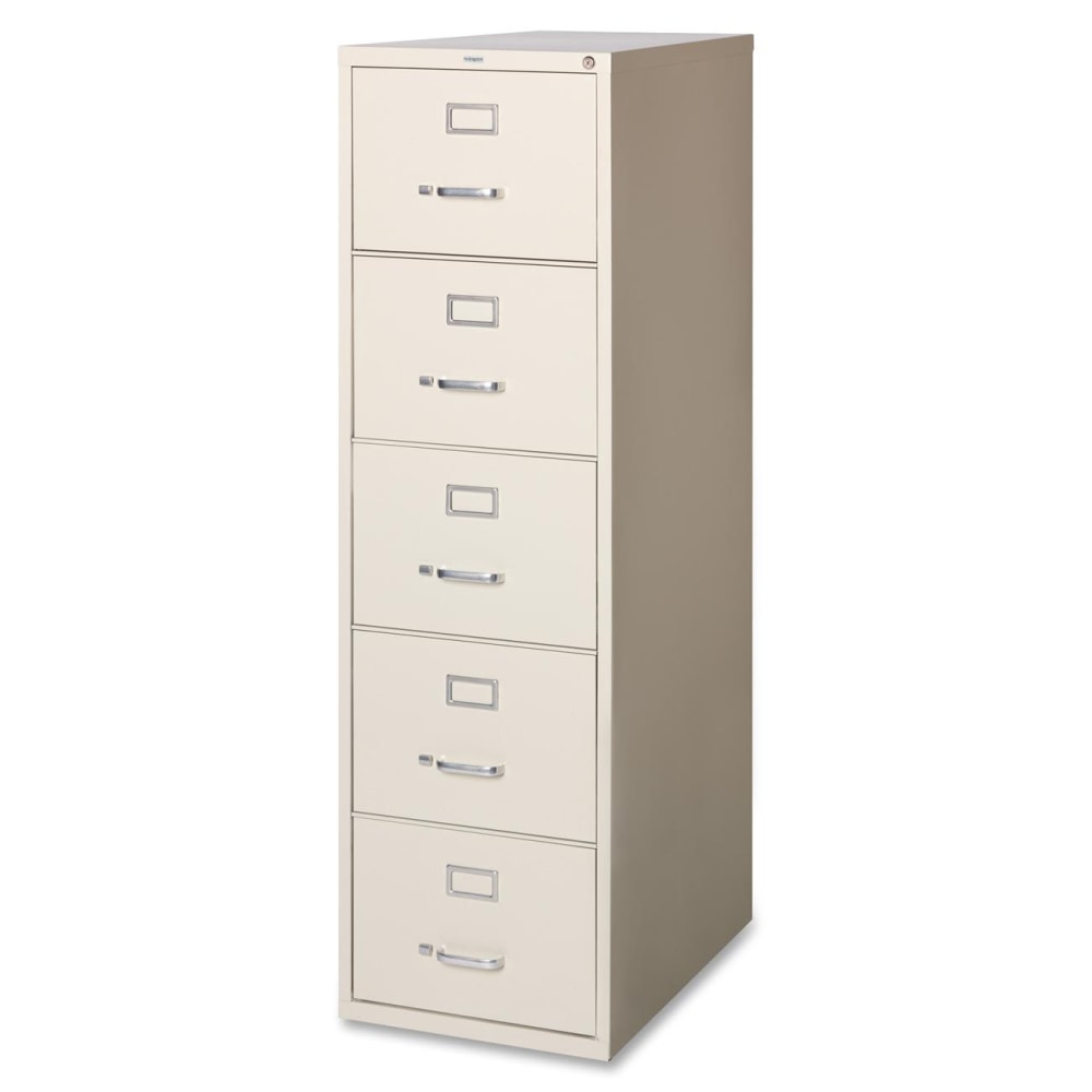 WorkPro 26-1/2inD Vertical 5-Drawer Legal-Size File Cabinet, Putty