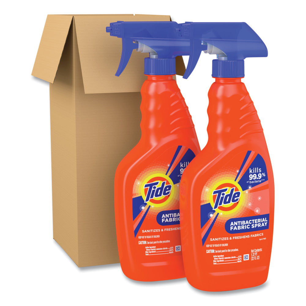 Tide Antibacterial Fabric Spray, Original Scent, 22 Oz, Carton Of 2 Bottles