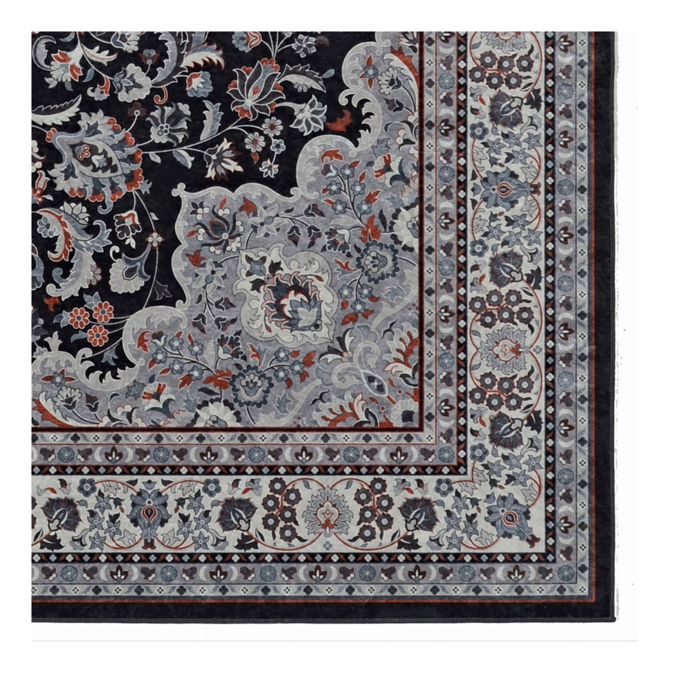 Linon Innova Area Rug, 5-29/50ft x 9-29/50ft, Guthrie Black/Cream