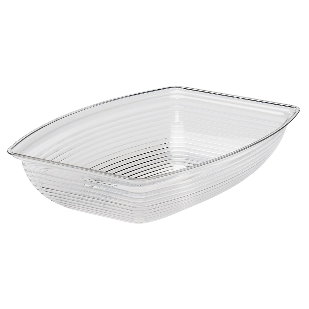 Cambro Camwear Rectangular Ribbed Bowls, 5 Qt, Clear, Pack Of 4 Bowls