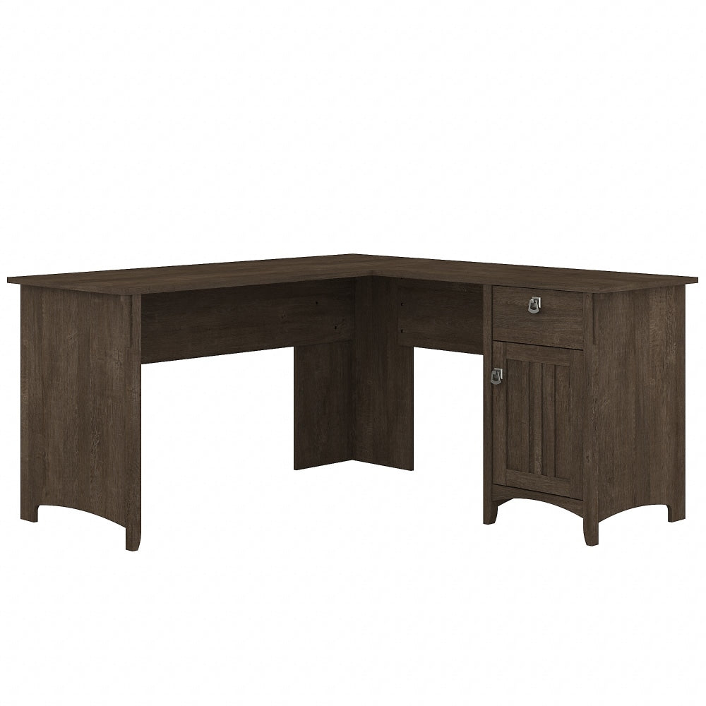 Bush Furniture Salinas 60inW L-Shaped Corner Desk With Storage, Ash Brown, Standard Delivery