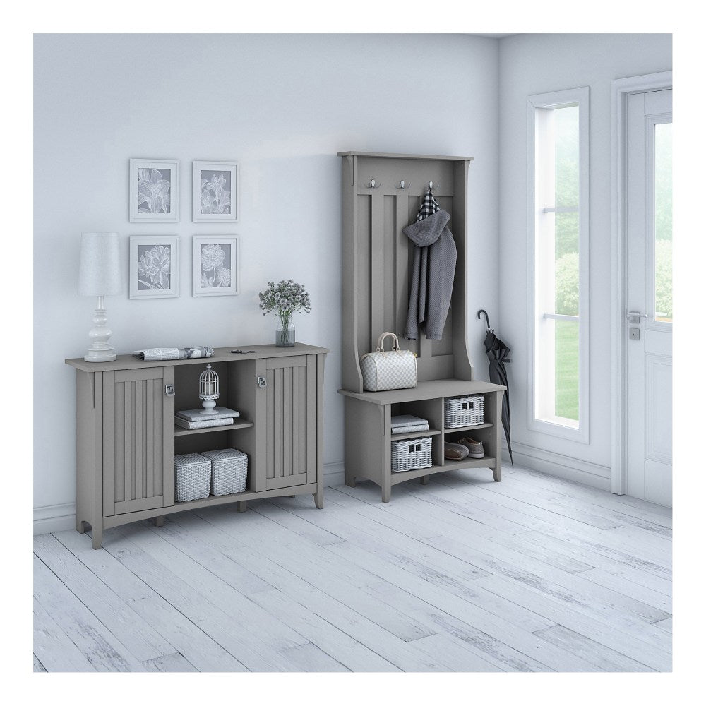 Bush Furniture Salinas Entryway Storage Set with Hall Tree, Shoe Bench and Accent Cabinet, Cape Cod Gray, Standard Delivery