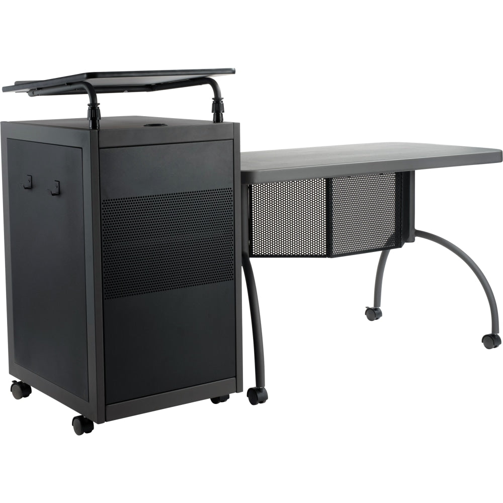 National Public Seating Oklahoma Sound Teachers WorkPod Desk And Lectern Kit, 41inH x 24inW x 68inD, Charcoal Slate