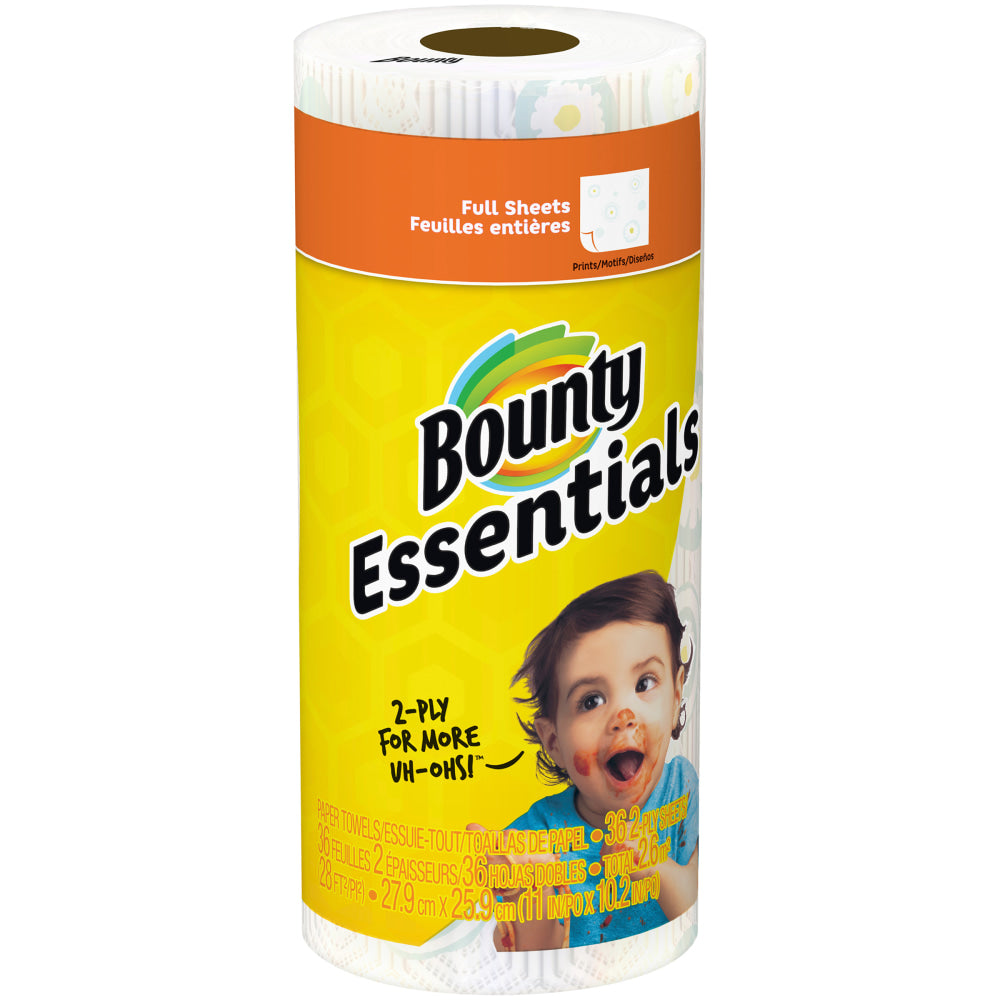 Bounty Essentials Printed 2-Ply Paper Towels, Roll Of 36 Sheets