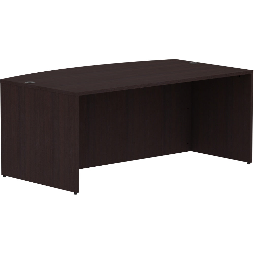 Lorell 72inW Bow-Front Computer Desk Shell, Espresso