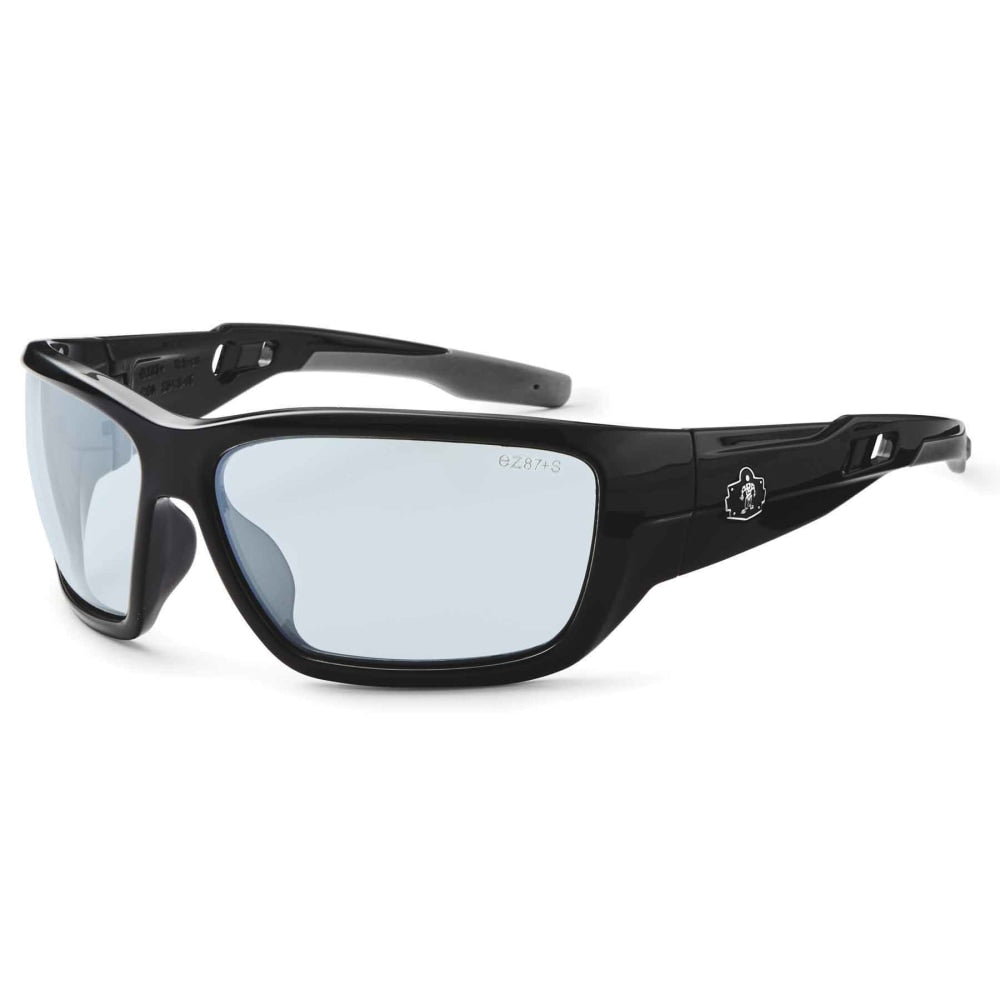 Ergodyne Skullerz Safety Glasses, Baldr, Black Frame, Indoor/Outdoor Lens