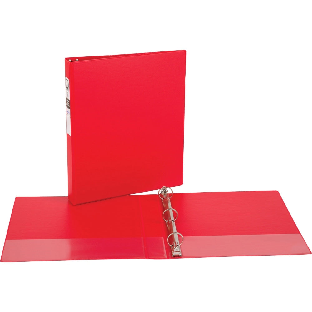 Avery Economy 3-Ring Binder, 1in Round Rings, 54% Recycled, Red