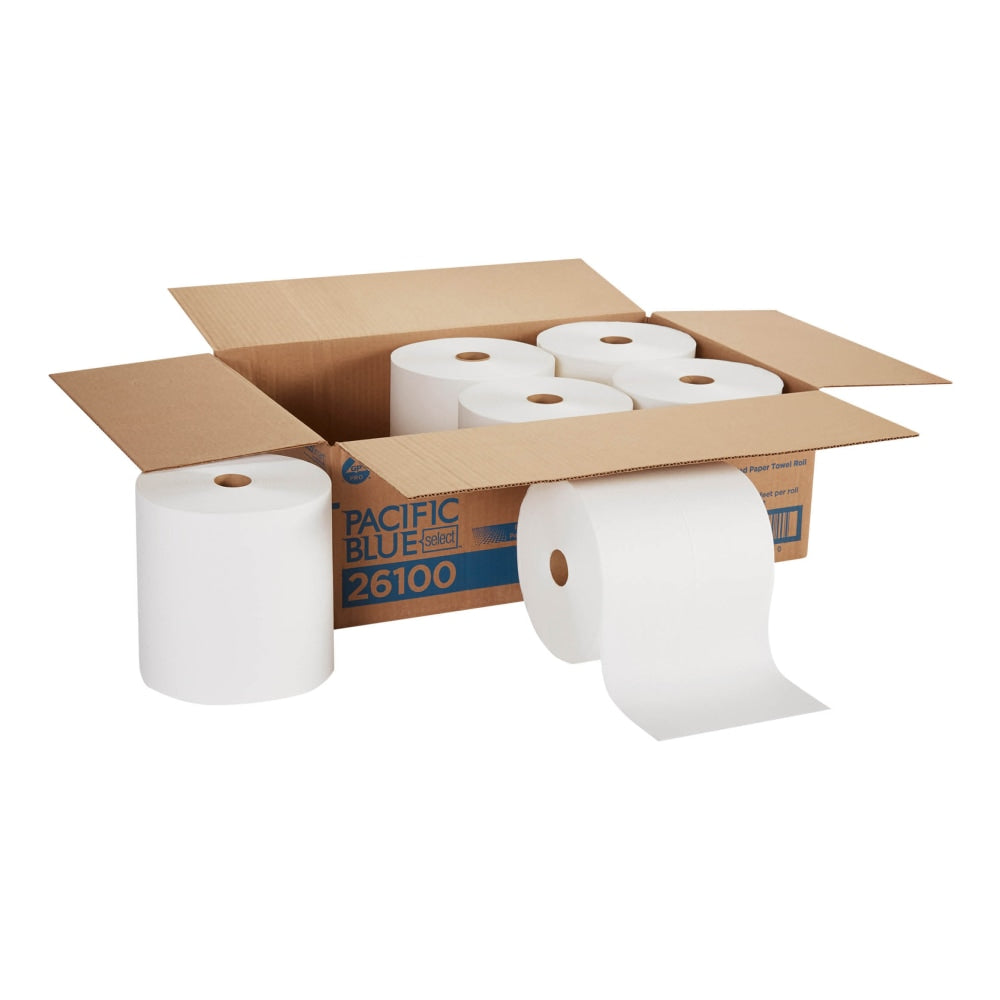 Pacific Blue Select by GP PRO 1-Ply Paper Towels, 1000ft Per Roll, Pack Of 6 Rolls