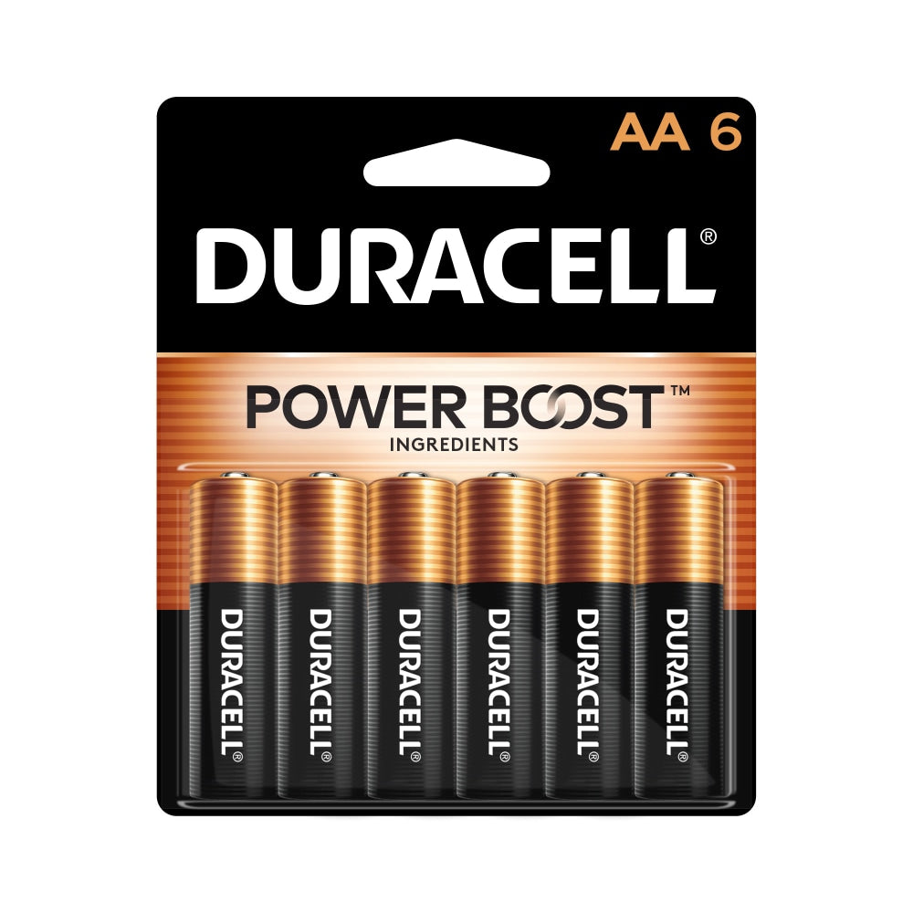 Duracell Coppertop AA Alkaline Batteries, Pack Of 6