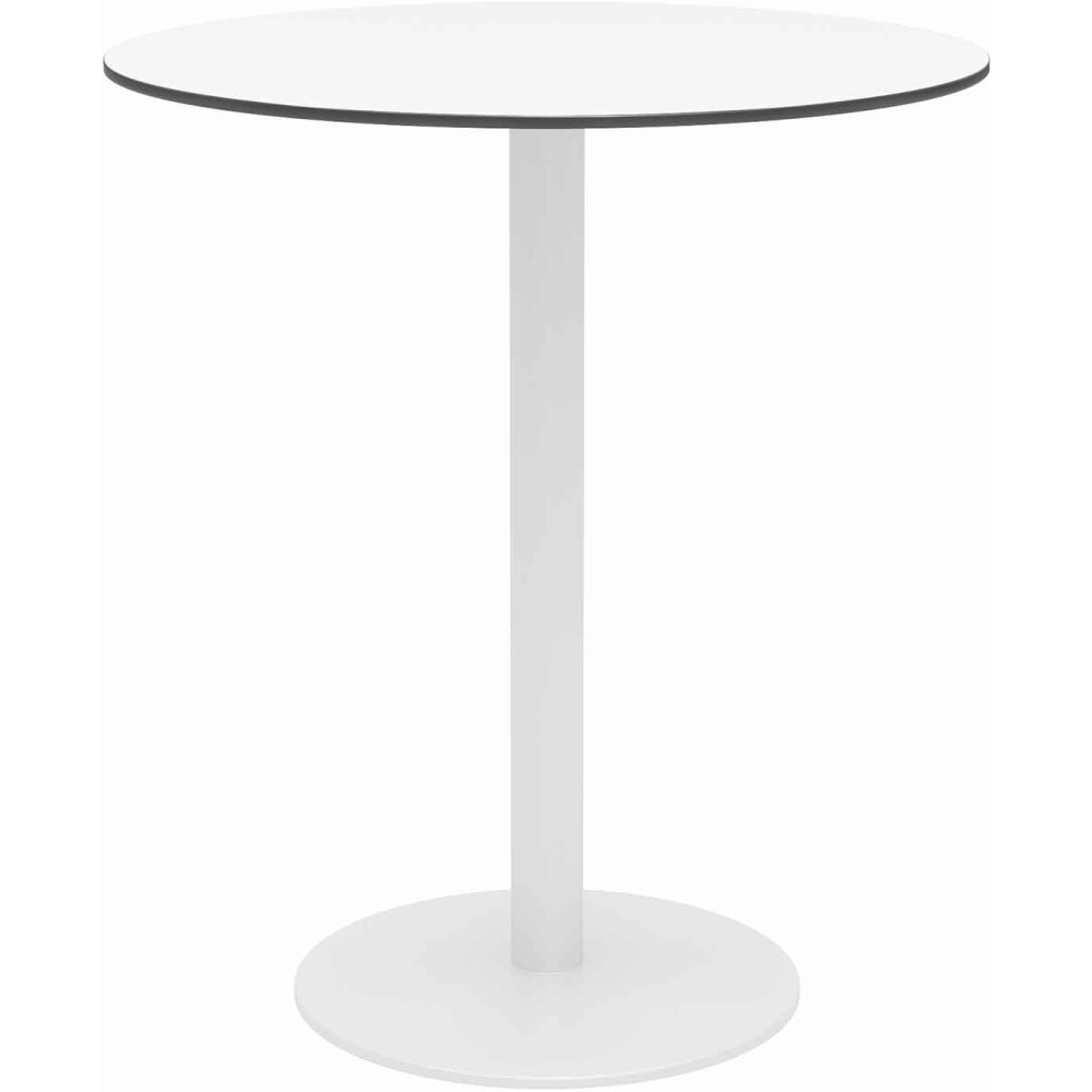 KFI Studios Eveleen Round Outdoor Bistro Patio Table, 41inH x 36inW x 36inD, Designer White/White